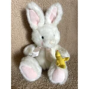 Vtg Russ Berrie Easter Bunny Rabbit & Baby Chick Stuffed Plush Toy 10" ~ 90s